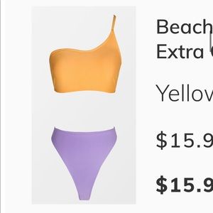 Beach Party Solid One Shoulder Bralette And Extra Cheeky Set